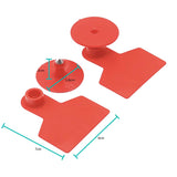 100x Cattle Ear Tags Set - 6x7cm Medium Red Blank Cow Pig Sheep Livestock Label - Pet And Farm 