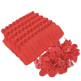 100x Cattle Ear Tags Set - 7.5x10cm XL Red Blank Pig Cow Sheep Livestock Label - Pet And Farm 