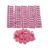 1-100 Cattle Number Ear Tag 5x2cm Set - Mini Pink Cow Sheep Pig Livestock Label - Pet And Farm 