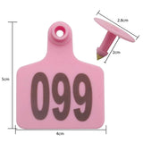 1-100 Cattle Number Ear Tags 5x4cm Set - Small Pink Pig Goat Livestock Label - Pet And Farm 
