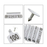 1-100 Cattle Number Ear Tag 6x7cm Set - Medium White Cow Sheep Livestock Label - Pet And Farm 