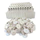 100x Cattle Ear Tags 7x10cm Set - Large White Blank Cow Sheep Livestock Label - Pet And Farm 
