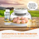 Automatic 8 / 18 Egg Incubator - Electrical Turning Chicken Quail Duck Hatching - Pet And Farm 