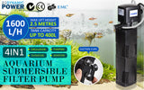Aquarium Submersible Filter Pond Pump 1600L/H 35W 2.5m - Pet And Farm 