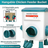 Chicken Feeder Water Food Treadle Poultry Feeding 12KG Large Capacity 11L