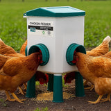Chicken Feeder Water Food Treadle Poultry Feeding 12KG Large Capacity 11L - Pet And Farm 