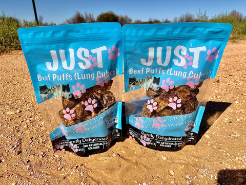 1x Just Beef Puffs (lung cubes) - Pet And Farm 
