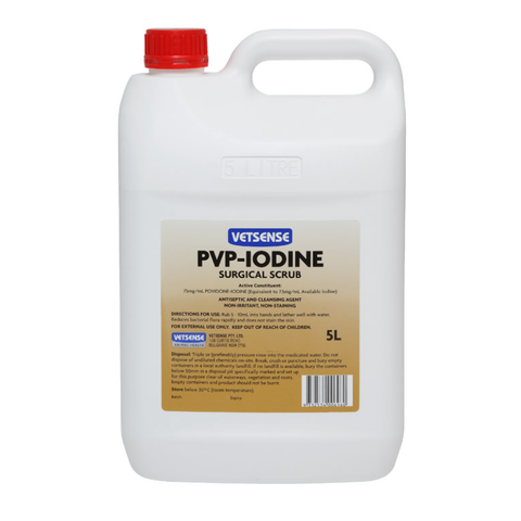 Vetsense PVP-Iodine Surgical Scrub 5L - Pet And Farm 