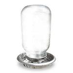 Chicken Drinker Stainless Steel Base With Glass Mason Top 1L - Pet And Farm 