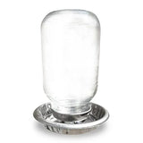 Chicken Drinker Stainless Steel Base With Glass Mason Top 1L - Pet And Farm 