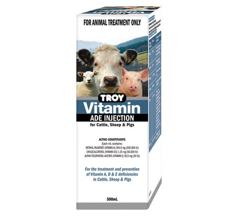 Troy Vitamin ADE Injection 500ml - Pet And Farm 