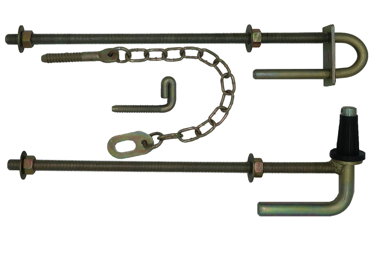 400mm Through Post Gate Hinge Set With Mushroom Latch – Pet And Farm