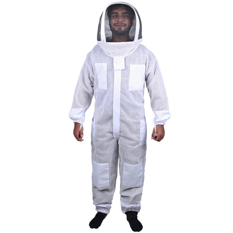 Beekeeping Bee Full Suit 3 Layer Mesh Ultra Cool Ventilated Hoodie Veil Beekeeping Protective Gear Size S - Pet And Farm 