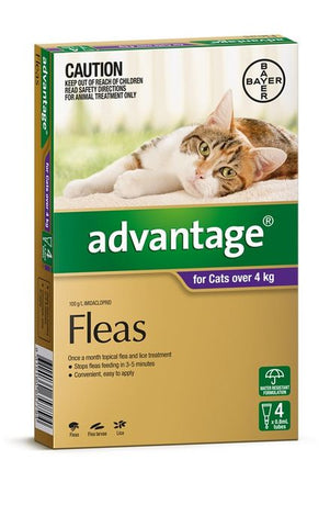 Advantage Cats Over 4kg 4 Pack - Pet And Farm 