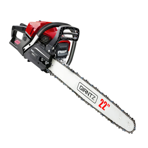 GIANTZ 58cc Commercial Petrol Chainsaw 22 Bar E-Start Chains Saw Tree Pruning - Pet And Farm 