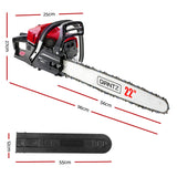 GIANTZ 58cc Commercial Petrol Chainsaw 22 Bar E-Start Chains Saw Tree Pruning - Pet And Farm 