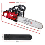 GIANTZ 52CC Petrol Commercial Chainsaw Chain Saw Bar E-Start Black - Pet And Farm 