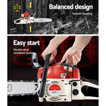 Giantz Petrol Chainsaw Commercial E-Start 18'' - Pet And Farm 