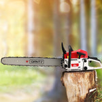 Giantz 62cc Chainsaw Petrol Commercial 24" Bar E-Start Tree Chain Saw 5.2HP - Pet And Farm 