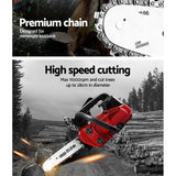 Giantz Chainsaw Chainsaws 10” Oregon Petrol Cordless 25cc Top Handle Chains Saw - Pet And Farm 