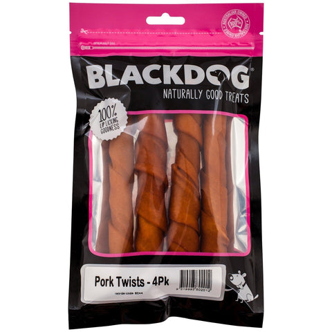 Blackdog Pork Twists 4 Pack - Pet And Farm 