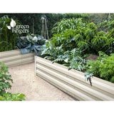 Greenfingers Garden Bed 2PCS 210X90X30cm  Galvanised Steel Raised Planter Cream - Pet And Farm 