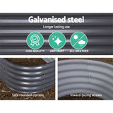 Greenfingers 160X80X42CM Galvanised Raised Garden Bed Steel Instant Planter - Pet And Farm 