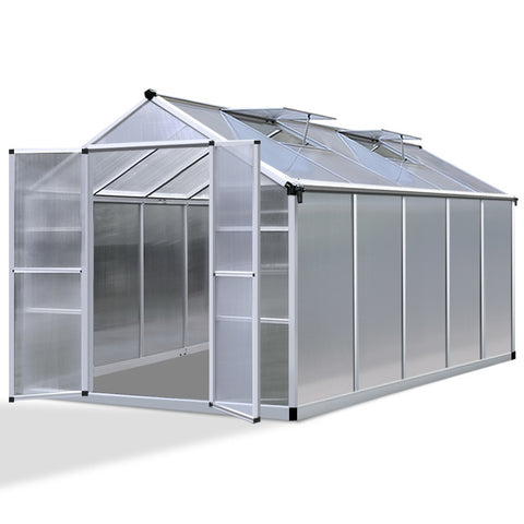 Greenfingers Greenhouse Aluminium Green House Garden Shed Greenhouses 3.08x2.5M - Pet And Farm 