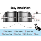 LockMaster 1000KG Swing Gate Opener Auto Solar Power Electric Kit Remote Control - Pet And Farm 