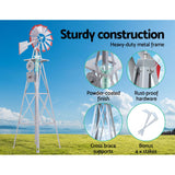 Garden Windmill 4FT 146cm Metal Ornaments Outdoor Decor Ornamental Wind Will - Pet And Farm 