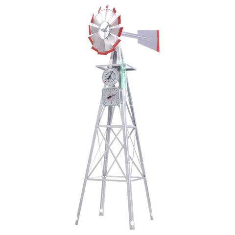 Garden Windmill 6FT 186cm Metal Ornaments Outdoor Decor Ornamental Wind Will - Pet And Farm 