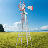 Garden Windmill 8FT 245cm Metal Ornaments Outdoor Decor Ornamental Wind Will - Pet And Farm 