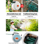 Greenfingers 10M Retractable Water Hose Reel Garden Spray Gun Storage AutoRewind - Pet And Farm 