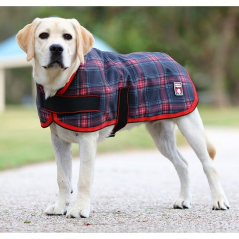 Happy Hound 1200D Dog Coat Red/Black check - Pet And Farm 