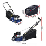 Lawn Mower 139cc 17" Petrol Powered Push Lawnmower 4 Stroke Steel Deck - Pet And Farm 