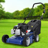 Lawn Mower 139cc 17" Petrol Powered Push Lawnmower 4 Stroke Steel Deck - Pet And Farm 