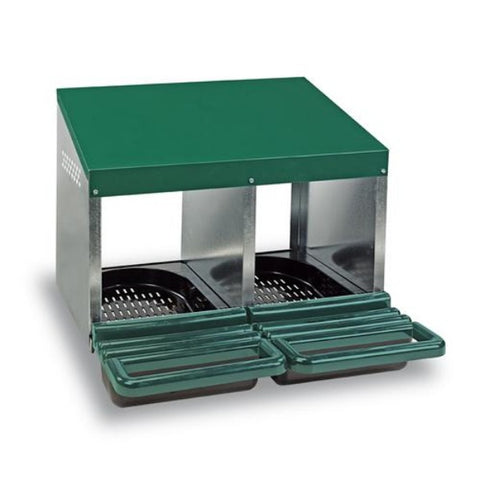 Nesting Box – Metal Closed Rollaway (Double Hole) - Pet And Farm 