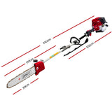 Giantz Pole Chainsaw 4 Stroke Petrol Hedge Trimmer Pruner Chain Saw Long - Pet And Farm 