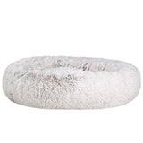 i.Pet Pet Bed Dog Cat 110cm Calming Extra Large Soft Plush White Brown - Pet And Farm 