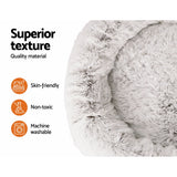 i.Pet Pet Bed Dog Cat 110cm Calming Extra Large Soft Plush White Brown - Pet And Farm 