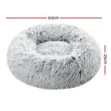 Pet Bed Dog Cat Calming Bed Small 60cm Charcoal Sleeping Comfy Cave Washable - Pet And Farm 