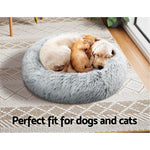 Pet Bed Dog Cat Calming Bed Small 60cm Charcoal Sleeping Comfy Cave Washable - Pet And Farm 