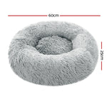 Pet Bed Dog Cat Calming Bed Small 60cm Light Grey Sleeping Comfy Cave Washable - Pet And Farm 