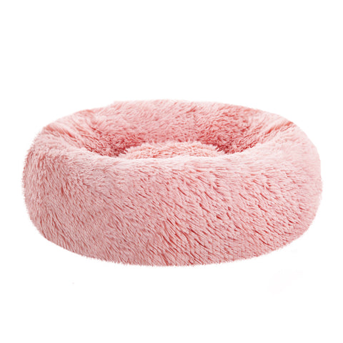 Pet Bed Dog Cat Calming Bed Small 60cm Pink Sleeping Comfy Cave Washable - Pet And Farm 