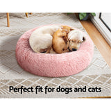 Pet Bed Dog Cat Calming Bed Small 60cm Pink Sleeping Comfy Cave Washable - Pet And Farm 