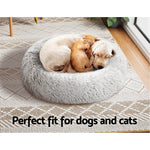 Pet Bed Dog Cat Calming Bed Small 60cm White Sleeping Comfy Cave Washable - Pet And Farm 
