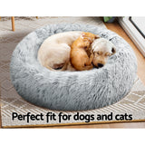 Pet Bed Dog Cat Calming Bed Medium 75cm Charcoal Sleeping Comfy Cave Washable - Pet And Farm 