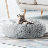 Pet Bed Dog Cat Calming Bed Medium 75cm Charcoal Sleeping Comfy Cave Washable - Pet And Farm 