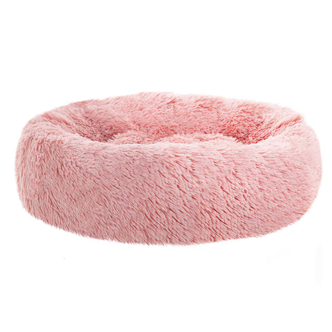 Pet Bed Dog Cat Calming Bed Medium 75cm Pink Sleeping Comfy Cave Washable - Pet And Farm 
