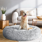 i.Pet Pet Bed Dog Cat 90cm Large Calming Soft Plush Charcoal - Pet And Farm 